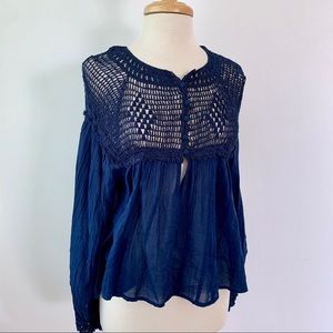 Free People Crochet Blouse